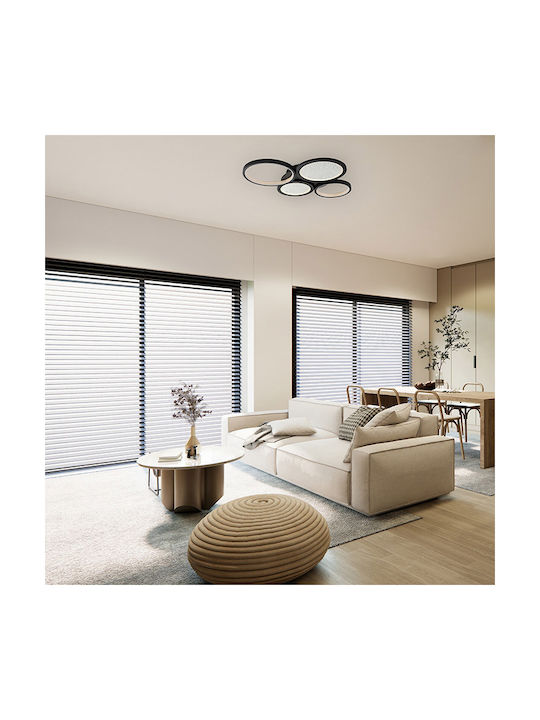 Rabalux Aranis Smart Deckenleuchte Schwarz mit Integrierte LED und Fernbedienung