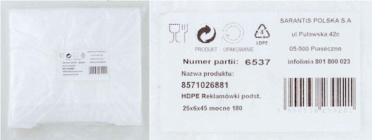 Sarantis Trash Bags 45x25cm 180 Pieces White