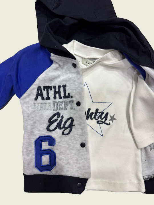 Kids Set with Pants 3 Pieces Grey-Blue