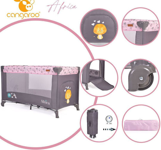 Cangaroo Africa Playpen Pink 125x65cm