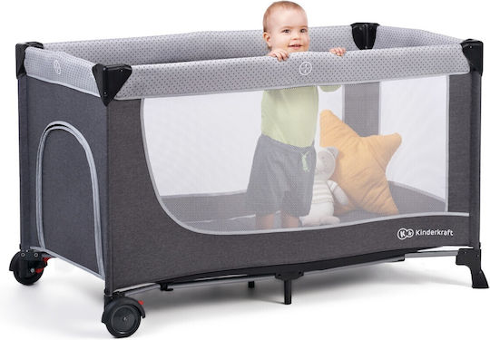Kinderkraft Leody Laufstall 2 Ebenen mit Wickeltisch & Matratze Gray 126x65cm
