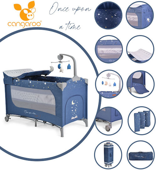 Cangaroo Once Upon A Time Playpen 3 Levels with Changing Table & Mattress Jeans 125x62cm