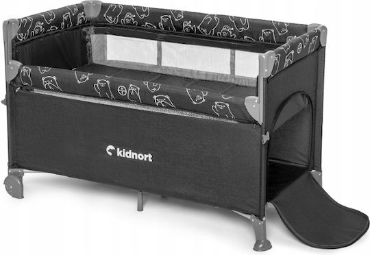 Kidnort Loc De Joacă Cu Două Nivele Cu Saltea Gri 78.5x128cm