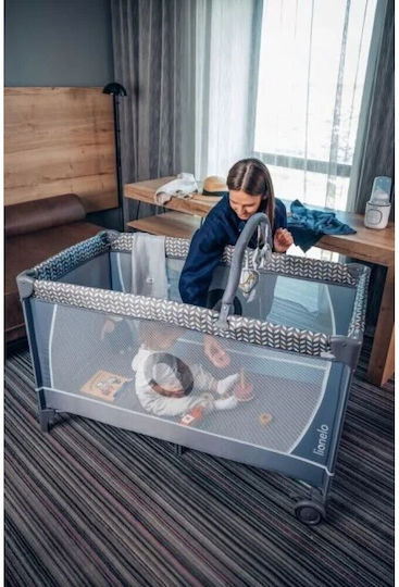 Lionelo Flower Playpen with Changing Table & Mattress Turquoise 125x65cm