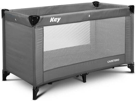 Caretero Key Laufstall mit Matratze Graphite 125x64cm