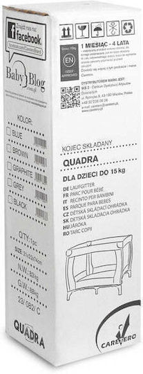 Caretero Quadra Park with Mattress Gray 82x82cm