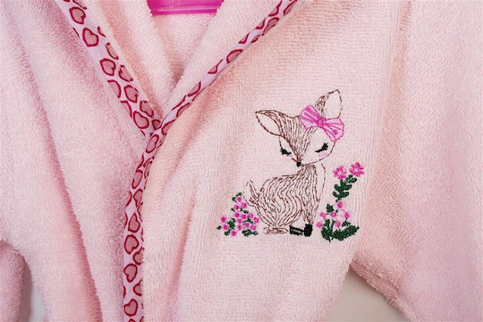 Dimcol Παιδικό Μπουρνούζι Pink mit Kapuze