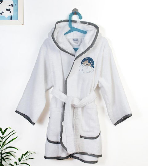 Dimcol Παιδικό Μπουρνούζι White-grey mit Kapuze