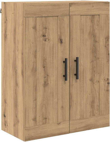 Highboard, Dulap de Sufragerie de Pardoseală din Placă Aglomerată, Stejar Artisan, 69,5x34x180 cm,