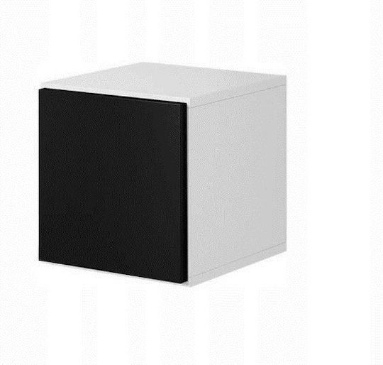 Roco RO5 Окачен Шкаф за Хол от Дърво White/Black с LED Осветление 37x39x37cm