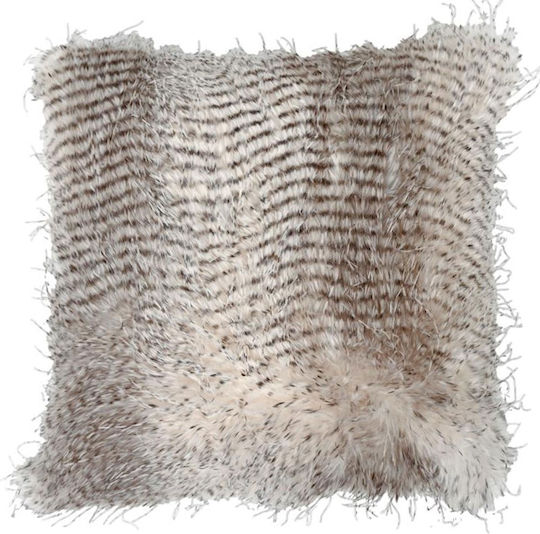 Fylliana Μαξιλάρι Luxehair Μπεζ 45x45εκ.