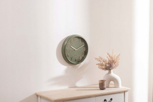Wall Clock Plastic Green Ø30cm