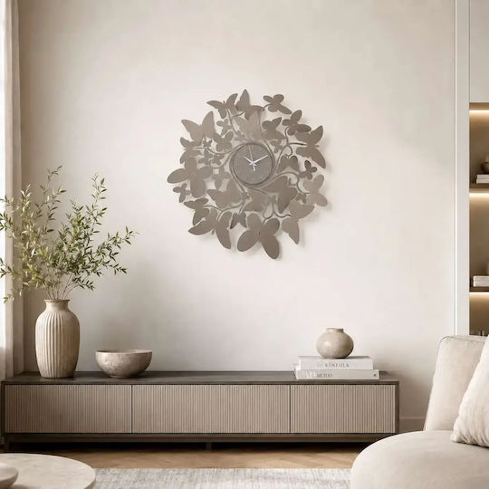 Arti E Mestieri 3D Wall Clock Metallic Gray Ø62cm