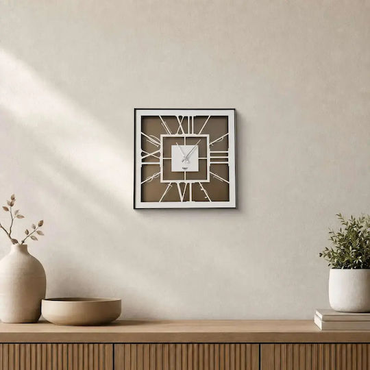Arti E Mestieri Wall Clock Metallic Brown 50x50cm