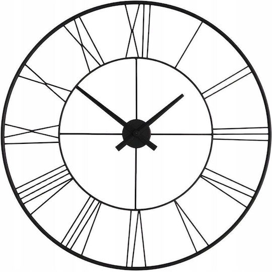Edaxo Metallische Wanduhr Schwarz Ø70cm
