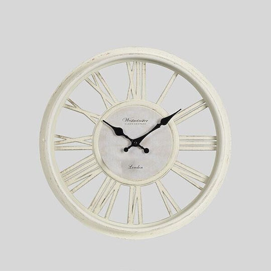 Analoge Kunststoff Weiß Wanduhr 40x4.5cm