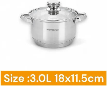 Masterpan Дълбока Неръждаема Тенджера 3лт / 18см