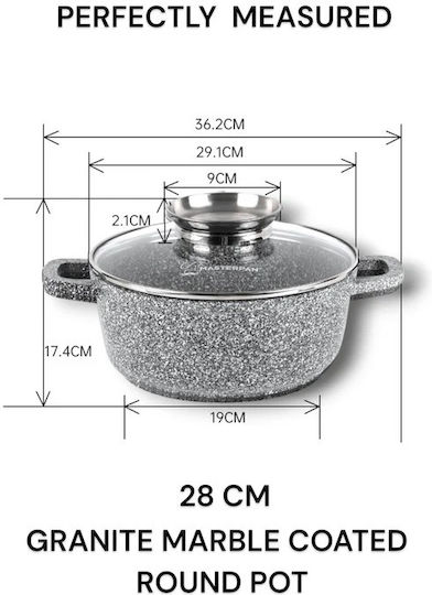 Masterpan Aroma Knob Дълбока Тенджера от Алуминий 6.5л / 28см