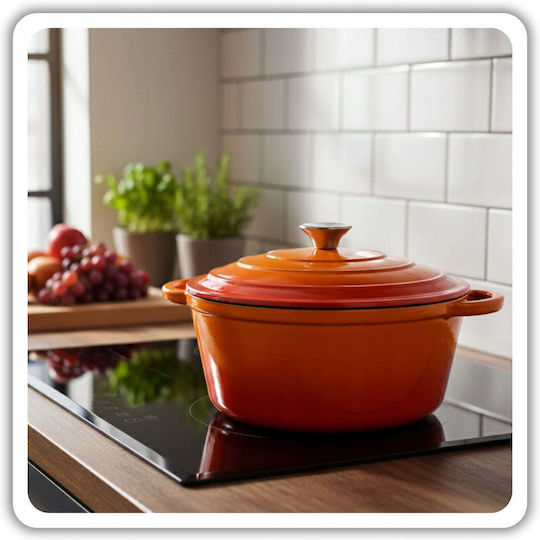 Untiefe Töpfe aus Gusseisen 4l / DQ24-Orange