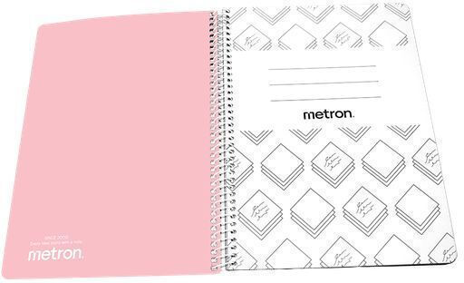Metron Spiral Notebook Ruled A4 120 Sheets 4 Subjects (Miscellaneous Designs)