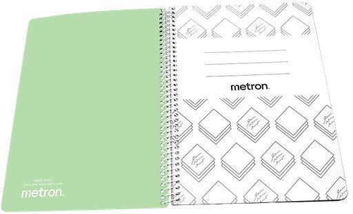 Metron Spiral Ruled Notebook 120 Paper Sheets 3 Subjects (Miscellaneous Designs)