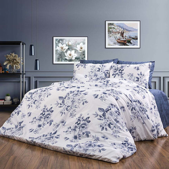 Dimcol Плик за Завивка Единичен 160x240 Вероника 486 White-blue