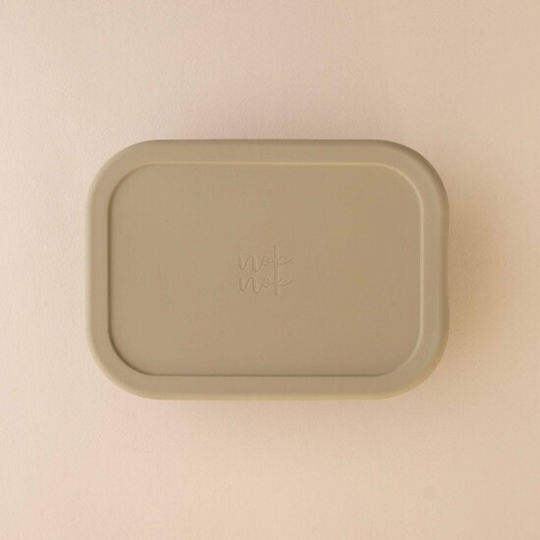 Nok Nok Kids' Food Container Made of Silicone 0.8 Litre Green Lunchbox 3 Divided Sage