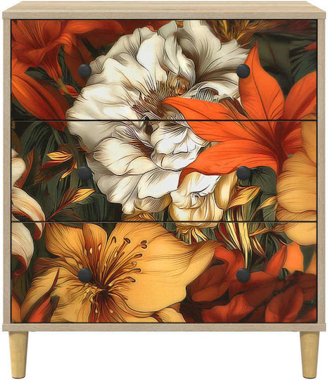 Chest of Drawers Wooden Gennep Multicolour 66x36.5x75cm