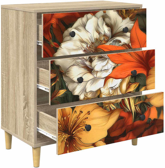 Chest of Drawers Wooden Gennep Multicolour 66x36.5x75cm