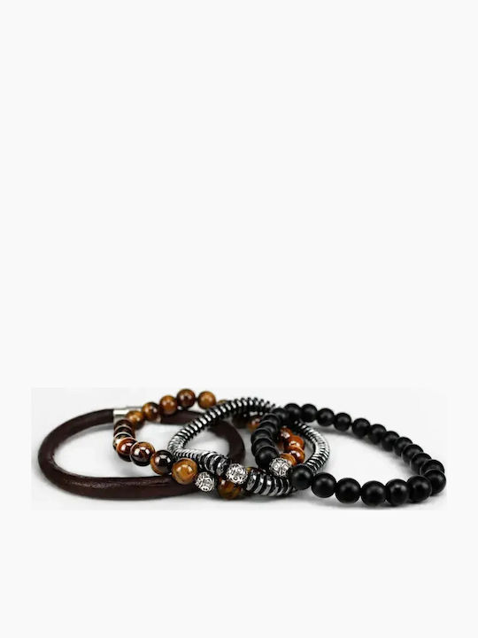 SteweHome Men's Leather Bracelet 18cm