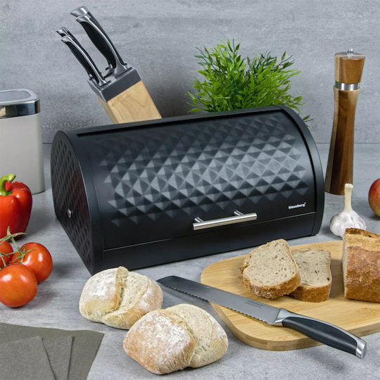 Klausberg Кутия за хляб с капак Inox Черна 38x28x18.5см