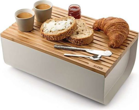 Alessi Matina BG03 Brotkasten mit Deckel Metallisch Dark Grey 34x21x14cm BG03 DG