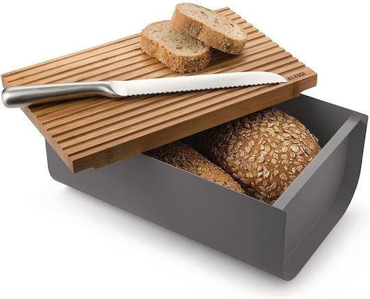 Alessi Matina BG03 Brotkasten mit Deckel Metallisch Dark Grey 34x21x14cm BG03 DG