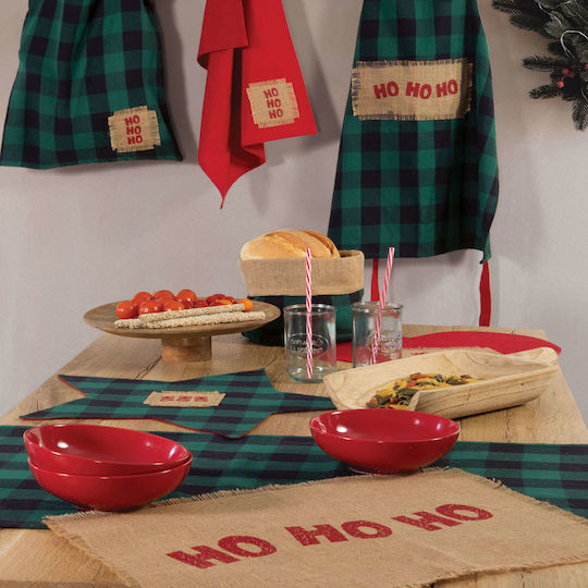 Nef-Nef Homeware Καλάθι Ψωμιού Υφασμάτινο σε Πράσινο Χρώμα 20x15x7cm