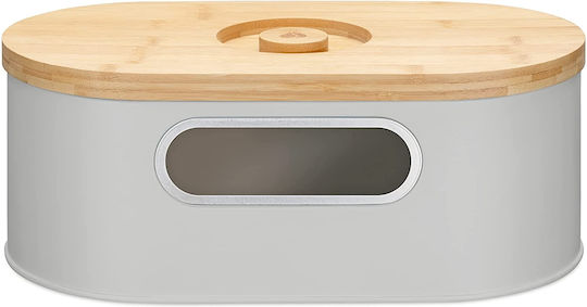 Navaris Brotbox mit Deckel Metallisch Taupe 33.5x19.5x13cm