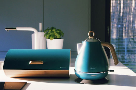 Kassel Kassel Кутия за хляб с капак от бамбук Turquoise 35см