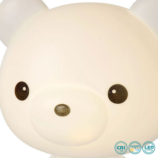 Lucide Lightning LED Kinder Dekorative Lampe Dodo Bear Weiß 25x21x25εκ.