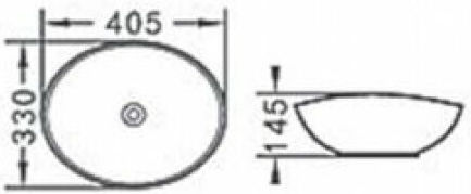 KLP Ring Deasupra Blatului Chiuvetă Porțelan 40.5x33x14.5cm Alb