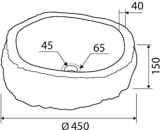 Karag Onyx Countertop Sink Stone 45x45x15cm Onyx