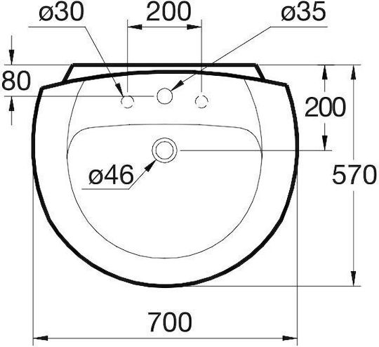 Ideal Standard Manta Стенен Баня Умивалник със Стълба от Порцелан 70x57x84см Бял