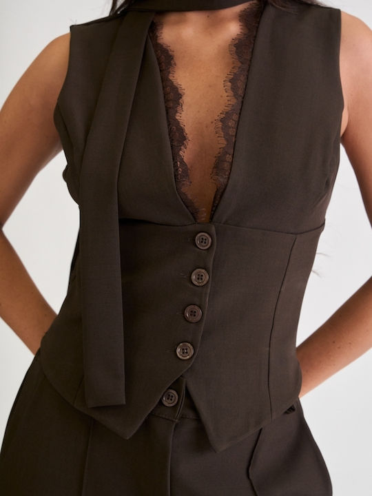 Damen Braune Dunkle Set mit Hosen für Damen
