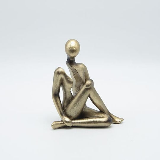Decorative Sculpture Figure Polyresin Gold Metallic 12x8x14cm Pack Of 2 Pieces