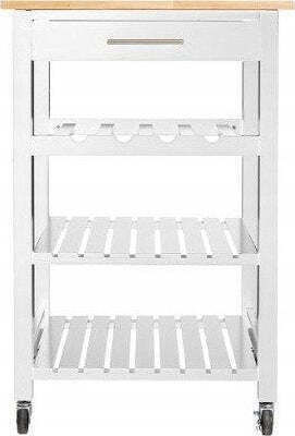 Atmosphera Wooden Kitchen Trolley 4 Tiers White 58x48x87cm