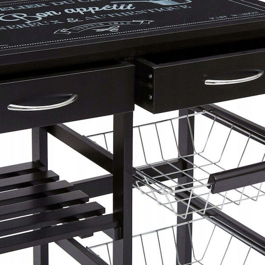 5Five Metallic Kitchen Rack 8 Tiers Black 65.5x35x81.5cm