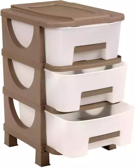 Homeplast Vesta Kunststoff Schubladen 3 Ebenen Braune 42x38x60cm