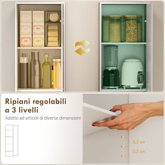 Wooden Kitchen Rack White Cabinet