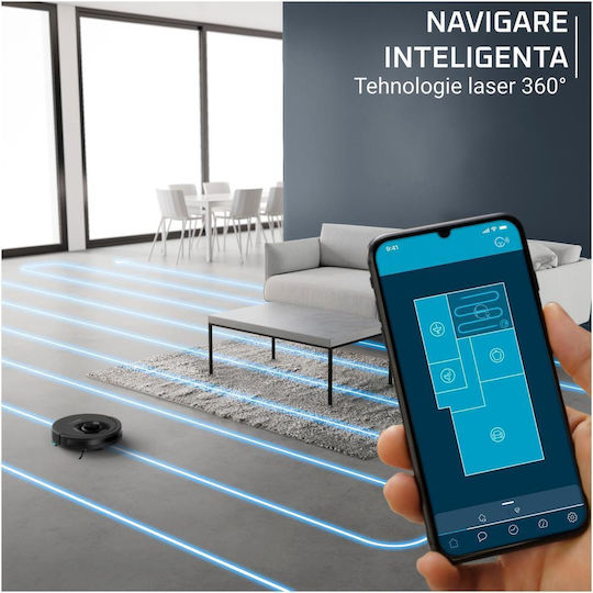 Rowenta X-Plorer Serie 85+ Σκούπα Ρομπότ με Χαρτογράφηση Laser & Απορρόφηση 6000Pa Μαύρη