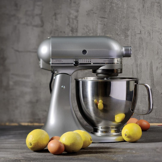 Kitchenaid Artisan Mixer Planetar 300W Cu Bol Inox 4.8lt Argintiu Contur