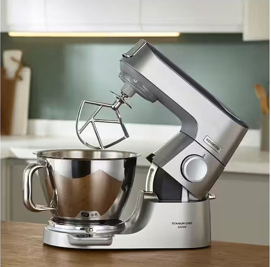 Kenwood Titanium Chef Baker Κουζινομηχανή 1200W με Ανοξείδωτο Κάδο 5lt Γκρι