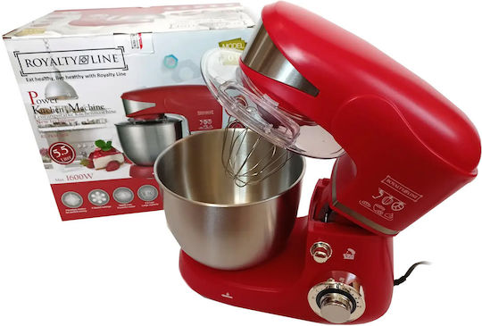 Küchenmaschine 1600W mit Rostfreiem Schüssel 5,5l Rote